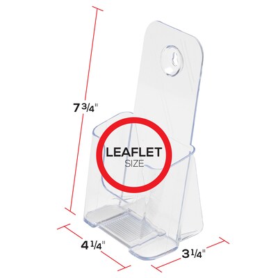 Deflect-O Brochure Holder, Vertical, Desktop/Wall, Clear Plastic (DEF77501)