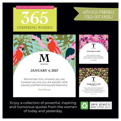 2027 TF Publishing Inspiring Women 5.25" x 5.25" Daily Day-to-Day Calendar, Multicolored (27-3060)