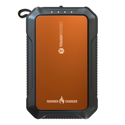 ToughTested Explorer 10 10,000-mAh USB-C & USB-A Portable Power Pack with Hand Warmer, 20W, Black/Orange (TT-PBHW-10)