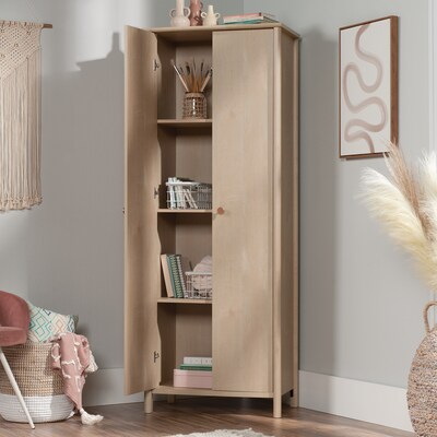 Sauder Select 72"H Storage Cabinet with 3 Shelves, Natural Maple (433285)