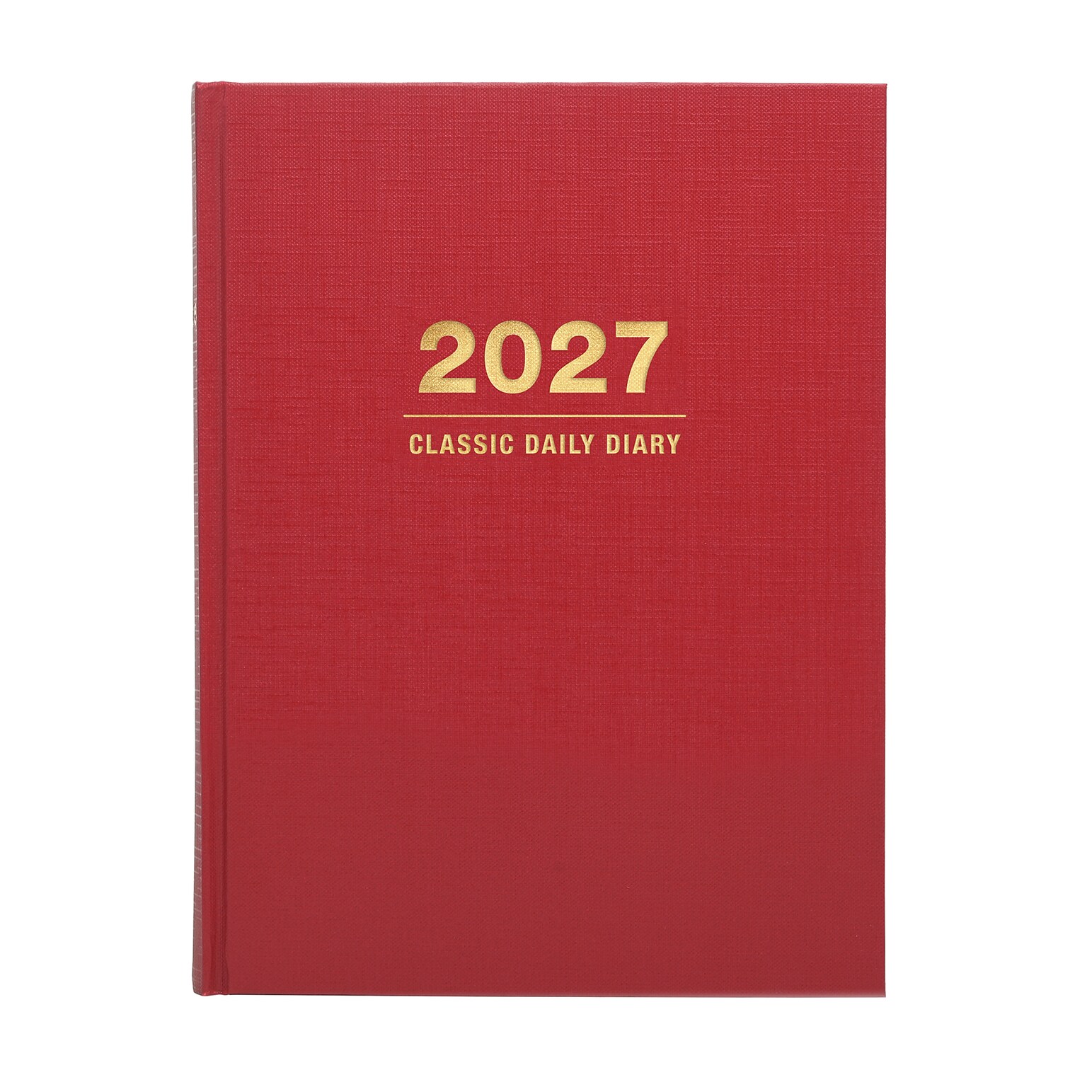 2027 Excello Brands Daily Diary Journal 6 x 8 Daily Planner, Paperboard Cover, Red (NRY27-CD68-RD)