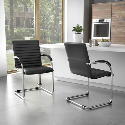 Boss Office Products Vinyl Side Chair, Black, 2/Pack (B9536-BK-2)