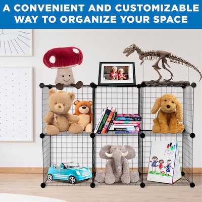 Mount-It! 28" x 42" 6-Cube Storage Organizer, Black (WI-4012)