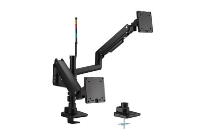 Kensington SmartFit Premium Heavy Duty Dual Monitor Arm with Laptop Tray, UP to 49, Black (K58274NA)