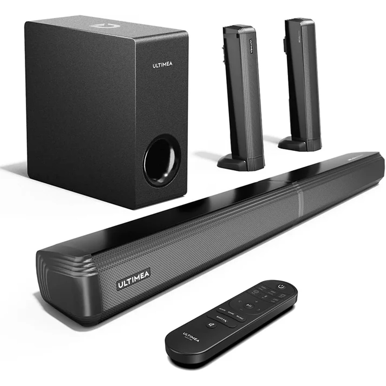 Ultimea Apollo S60 Dolby Atmos 4.1 Channel Soundbar: 2 Satellite Speakers & Wireless Subwoofer (U3620)