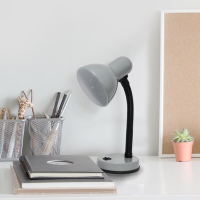 Simple Designs LED Desk Lamp, 14.25", Silver Metal, 12/Pack (LD1003-SLV-12PK)