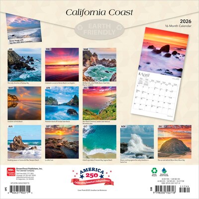2026 BrownTrout California Coast 12 x 12 Monthly Wall Calendar (9798330702718)