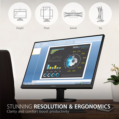 ViewSonic Ergonomics 24" 100Hz LED Monitor, Black (VA2447-MHJ)