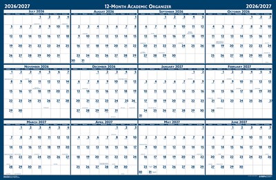 2026-2027 House of Doolittle 24" x 37" Academic Yearly Dry Erase Wall Calendar, Reversible, Blue (395-27)