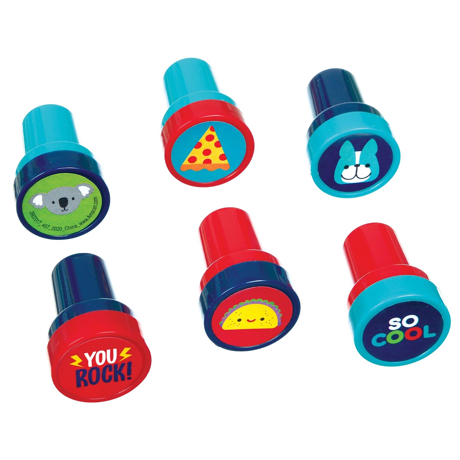 Party City 12-Piece Birthday Self-Inking Stampers, Assorted Colors (AM3902017-NS)