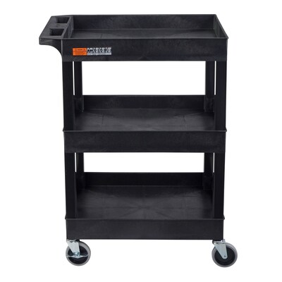 Luxor TUFFY 3-Shelf Multi-Purpose Utility Cart, Black (SEC111-B)