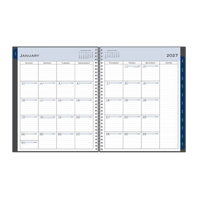 2027 Blue Sky Passages 8.5" x 11" Calendar Year Weekly & Monthly Standard Planner, Plastic Cover, Charcoal (100008-27)