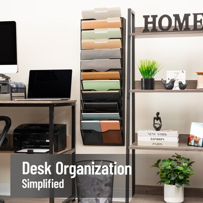 Mind Reader Front Loading Letter Tray, Black (MAG12C-BLK)