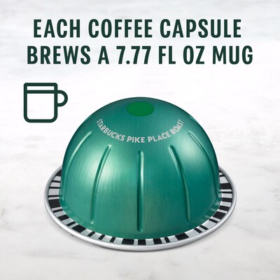 Starbucks Pike Place Roast Coffee Nespresso Vertuo Capsules, Medium Roast, 32/Box (117663)