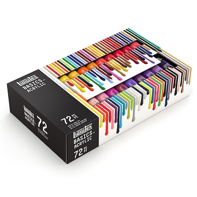 Liquitex BASICS Acrylic Paint Tube, Assorted Colors, 22 mL, 72/Pack (LIQ3699347)