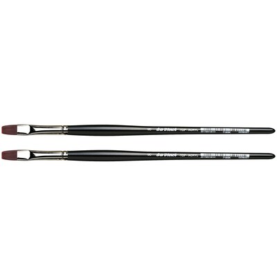 da Vinci TOP-ACRYL Oil and Acrylic Bright Red-Brown Flat Brush, 2 Brushes/Pack (DVXVA7185K8-2)