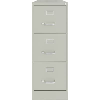 Lorell Fortress 3-Drawer Vertical File Cabinet, Letter Size, Lockable, 40.2H x 15W x 22D, Light Gray (LLR42298)