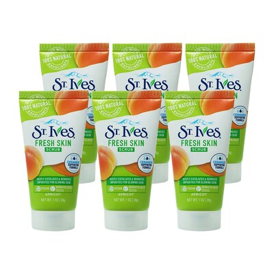 St Ives Apricot Scrub, 1 oz Travel Size Bottle, 6 Bottles/Bag, 12 Bags/Carton