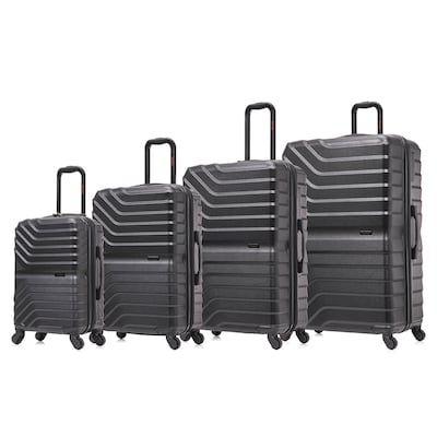 InUSA Aurum 4-Piece Hardside Spinner Luggage Set, TSA Checkpoint Friendly, Black (IUAURSMLXL-BLK)