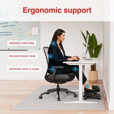 Staples Ergonomic Tilt Adjustable Footrest, Black (ST63336)