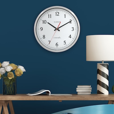 La Crosse Technology UltrAtomic Wall Clock, Stainless Steel, 14"Dia. (404-1235UA-PL )