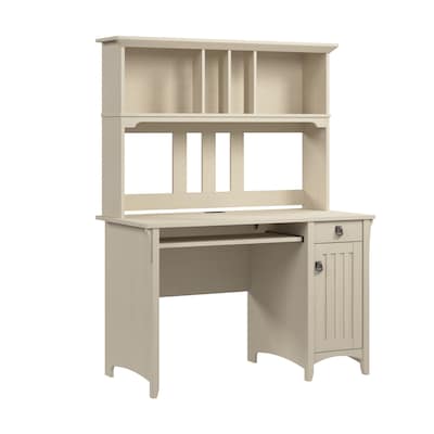 Bush Furniture Salinas 48W Small Computer Desk with Hutch, Antique White (MY72208-03)