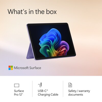 Microsoft Surface Pro 12", Copilot+ PC, Snapdragon X Plus, 16GB RAM, WiFi Only, 512GB UFS, Windows 11, Violet (EP2-33674)