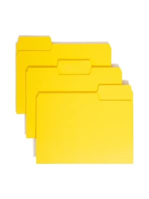 Smead SuperTab Reinforced File Folder, 3 Tab, Letter Size, Yellow, 100/Box (11984)