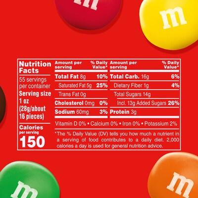 M&M's Peanut Butter Milk Chocolate Pieces, 55 oz. (220-02034)