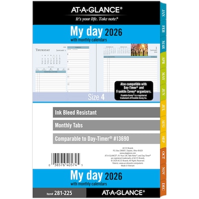 2026 AT-A-GLANCE Zenscapes 5.5 x 8.5 Daily & Monthly Refill Pages, Multicolor (281-225-26)