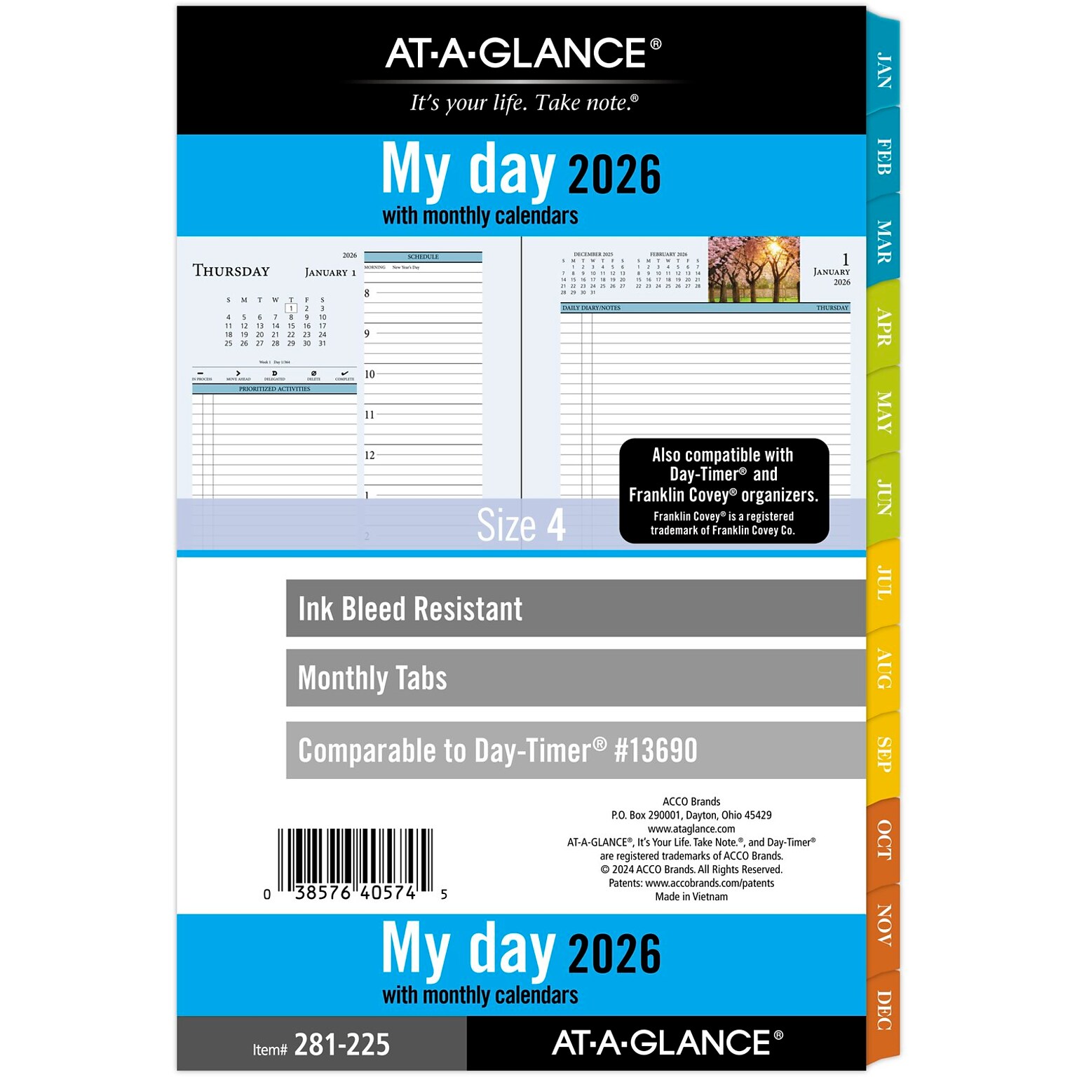 2026 AT-A-GLANCE Zenscapes 5.5 x 8.5 Daily & Monthly Refill Pages, Multicolor (281-225-26)