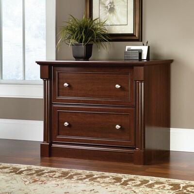 Sauder Palladia 2-Drawer Lateral File Cabinet, Letter/Legal Size, 37W x 22D, Select Cherry (412015)