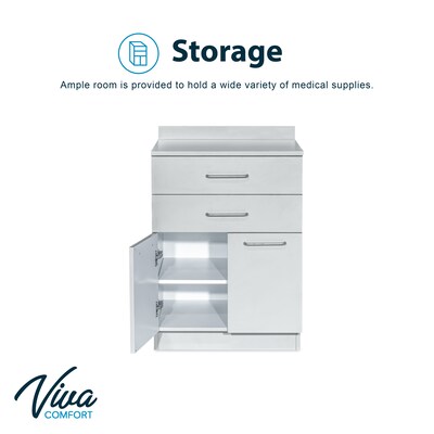 Viva Comfort 36"H x 24"W Exam Room Medical Cabine, 2-Drawers, Gray (ADIME902-24-GRY)