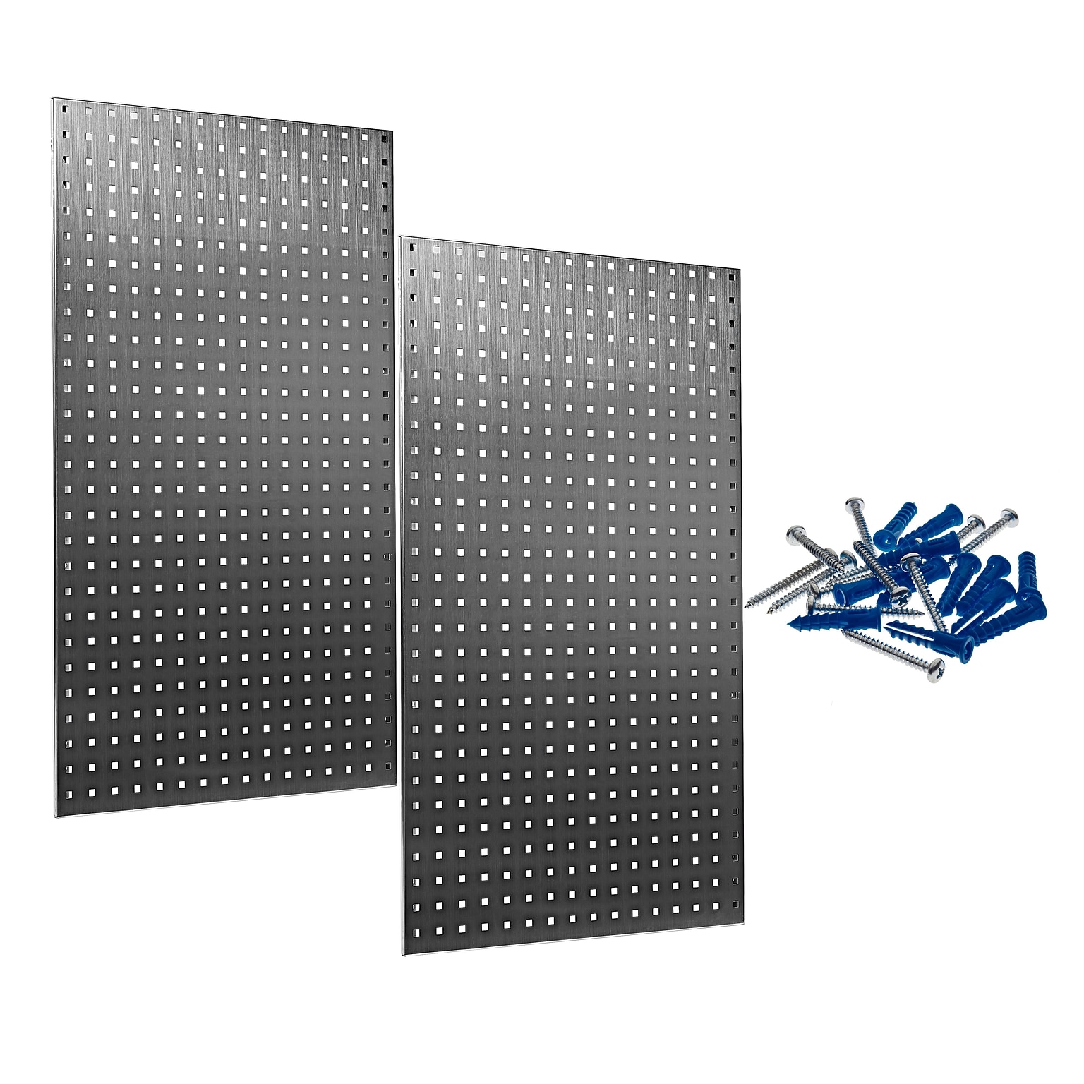 Triton Products LocBoard 24 x 42 x 9/16 Stainless Steel Square Hole Pegboards, 2/Set (LB2-S)