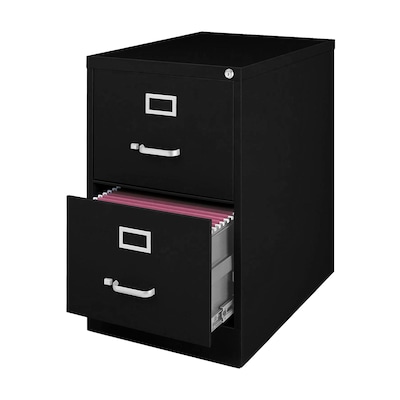 Quill Brand® 2 File Drawers Vertical File Cabinet, Locking, Black, Legal, 26.5D (13447D)