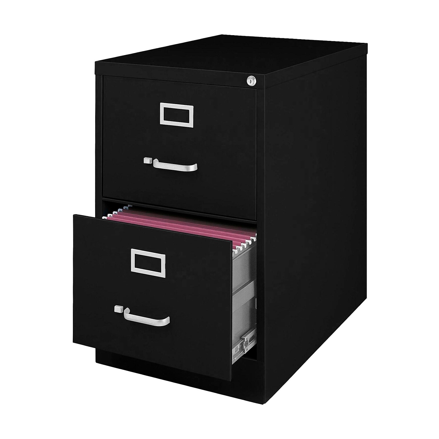 Quill Brand® 2 File Drawers Vertical File Cabinet, Locking, Black, Legal, 26.5D (13447D)