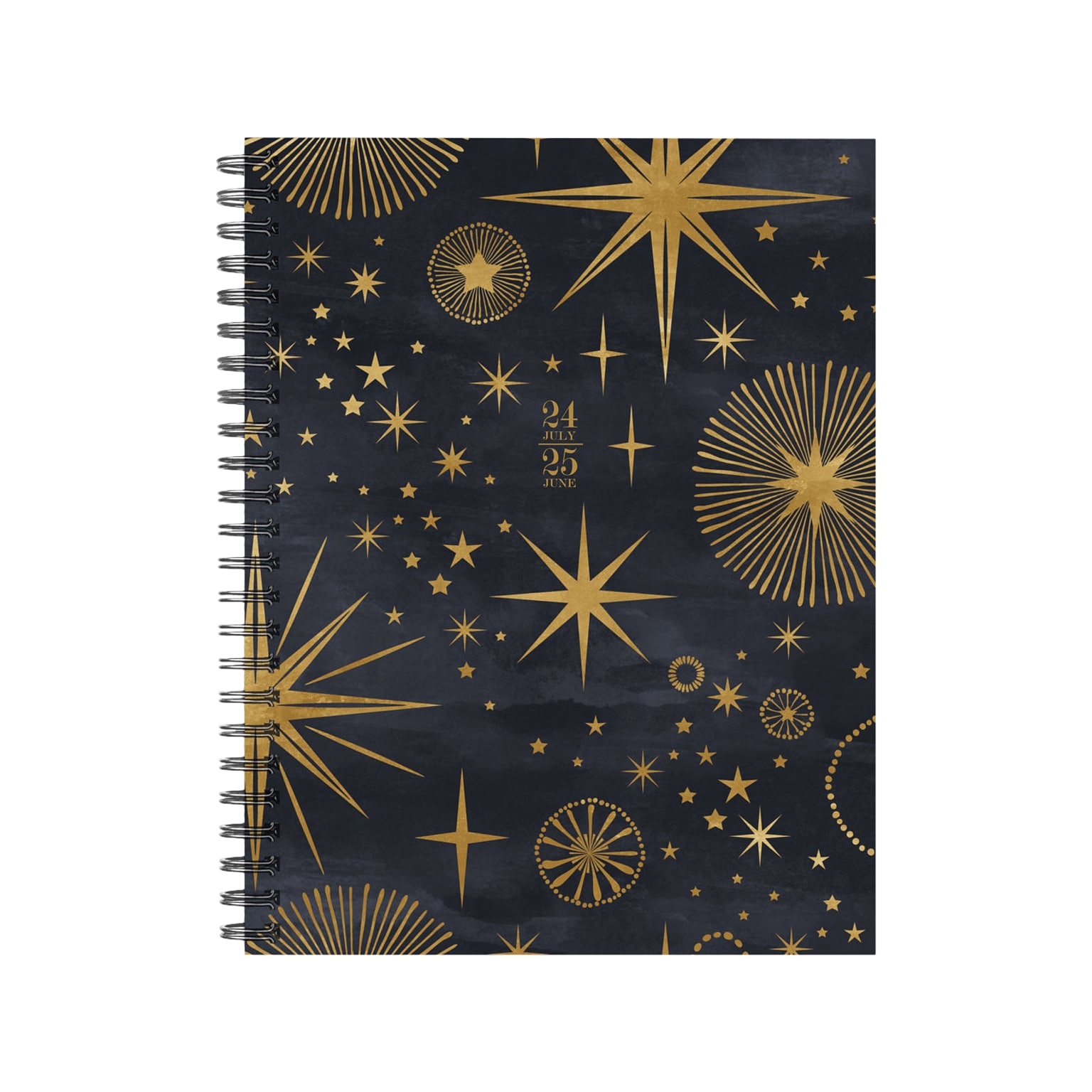 2024-2025 Willow Creek Celestial Magic 8.5 x 11 Academic Weekly & Monthly Planner, Paper Cover, Black/Gold (48139)