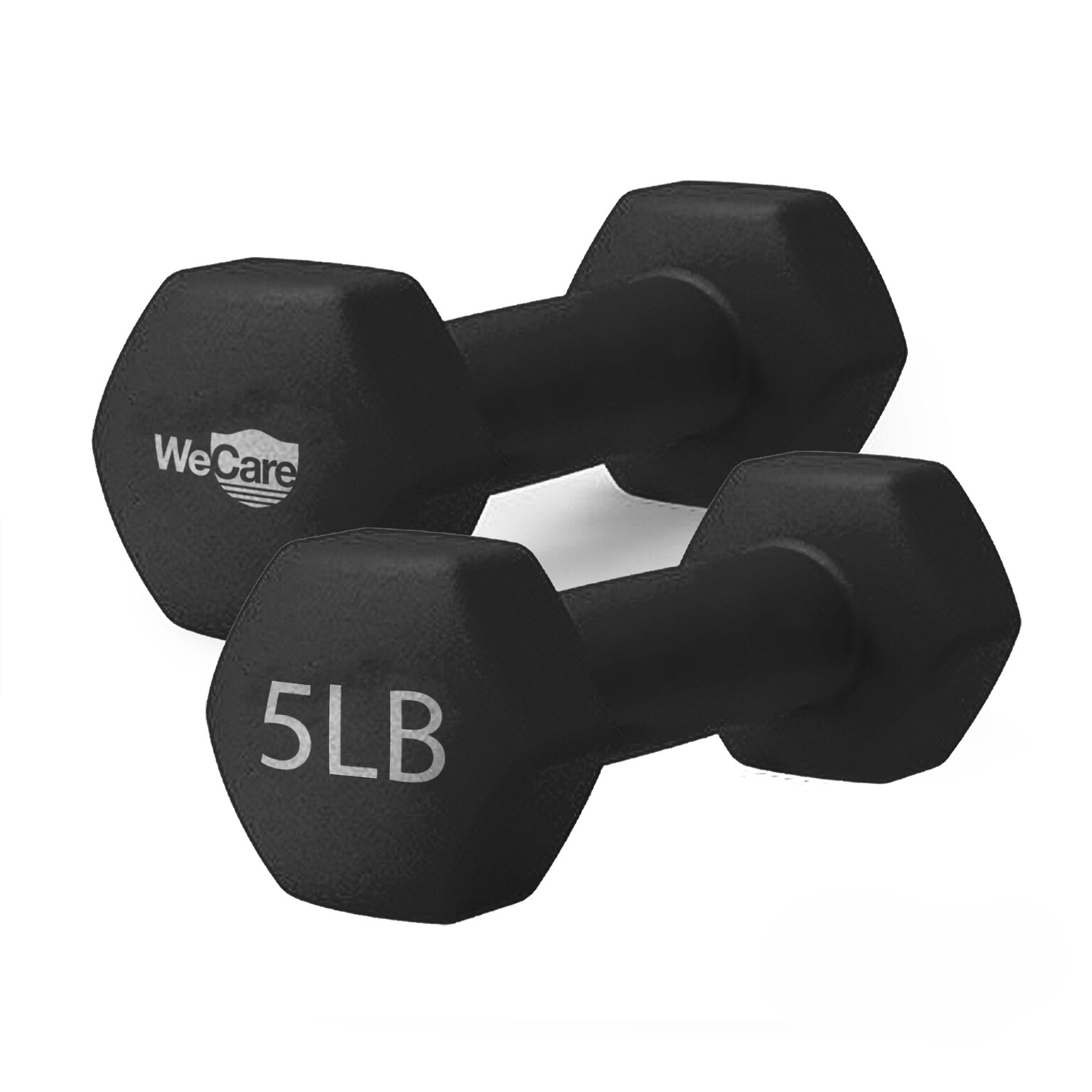 WeCare Fitness Neoprene Coated 5 Lbs Dumbbells for Non-Slip Grip 2/Set WDN100003)