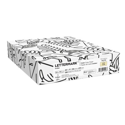 Ris Paper 110 lb. Cardstock Paper, 8.5" x 11", Ivory, 250 Sheets/Pack (81049/94270)