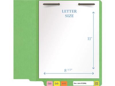 Medical Arts Press Heavy Duty End Tab File Folder, Straight-Cut, Letter Size, Green, 40/Box (S-09461-GRN)