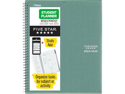 2024-2025 Five Star 8.5" x 11" Academic Weekly & Monthly Customizable Planner, Poly Cover, Assorted Colors (CAW651-00-25)
