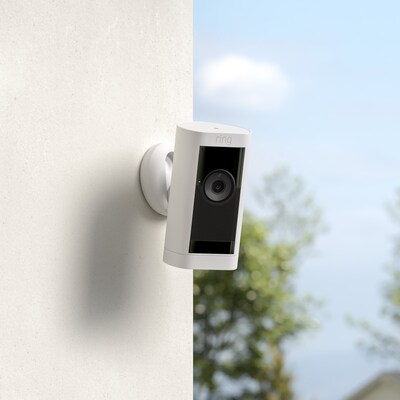 Ring Stick Up Cam Pro Battery Indoor/Outdoor HDR Security Camera, White (B09CKN55DW)