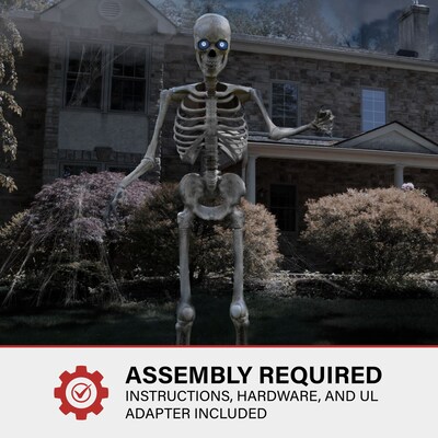 Haunted Hill Farm 8' Tall Motion-Activated Towering Skeleton (HHTWRSKEL-2FLSA)