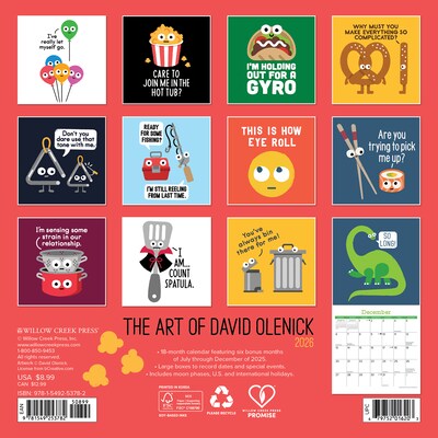 2026 Willow Creek The Art of David Olenick 7 x 7 Monthly Wall Calendar (53782)