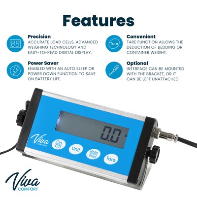 Viva Comfort ME904 Veterinary Scale with Wheels, 660 lbs. Capacity, White (ADI904-04-MK)