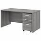 Bush Business Furniture Studio C 60W x 30D Office Desk with Mobile File Cabinet, Platinum Gray (STC0