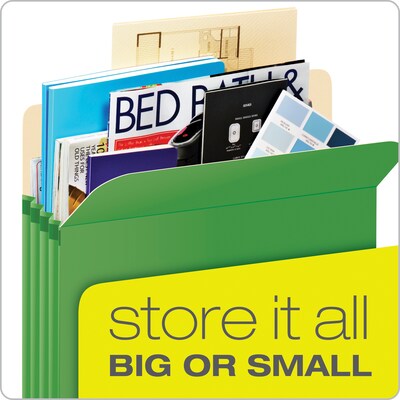 Pendaflex Color File Pocket, 3.5" Expansion, Letter Size, Green (1524E GRE)