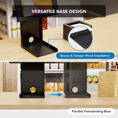 Mount-It! Adjustable Anti-Theft Tablet Kiosk with Printer Shelf, Black (MI-3883B_G10)
