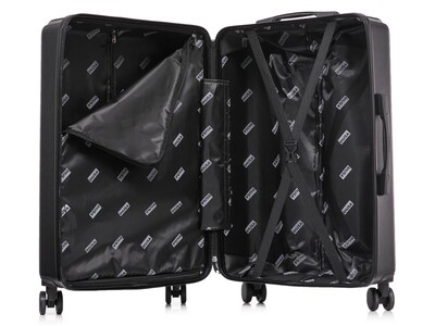 InUSA Drip Hardside Spinner Luggage Set, TSA Checkpoint Friendly, Black (IUDRISML-BLK)