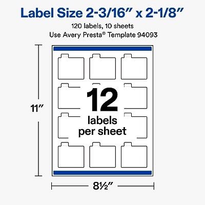 Avery Laser/Inkjet Lip Balm Labels, 2-3/16" x 2-1/8", White, 120 Labels/Pack (19479370672)